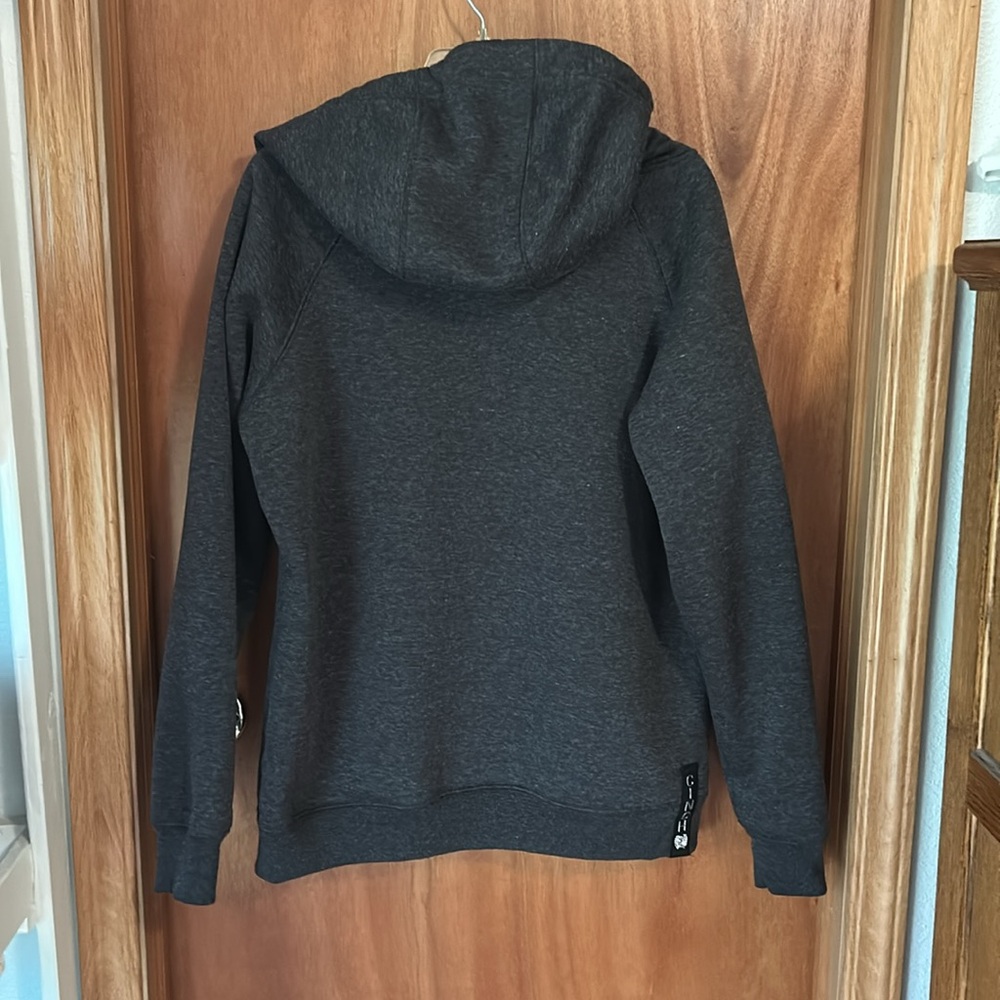 Women’s Cinch Charcoal Hoodie with Black Accents size XL - Picture 6 of 7